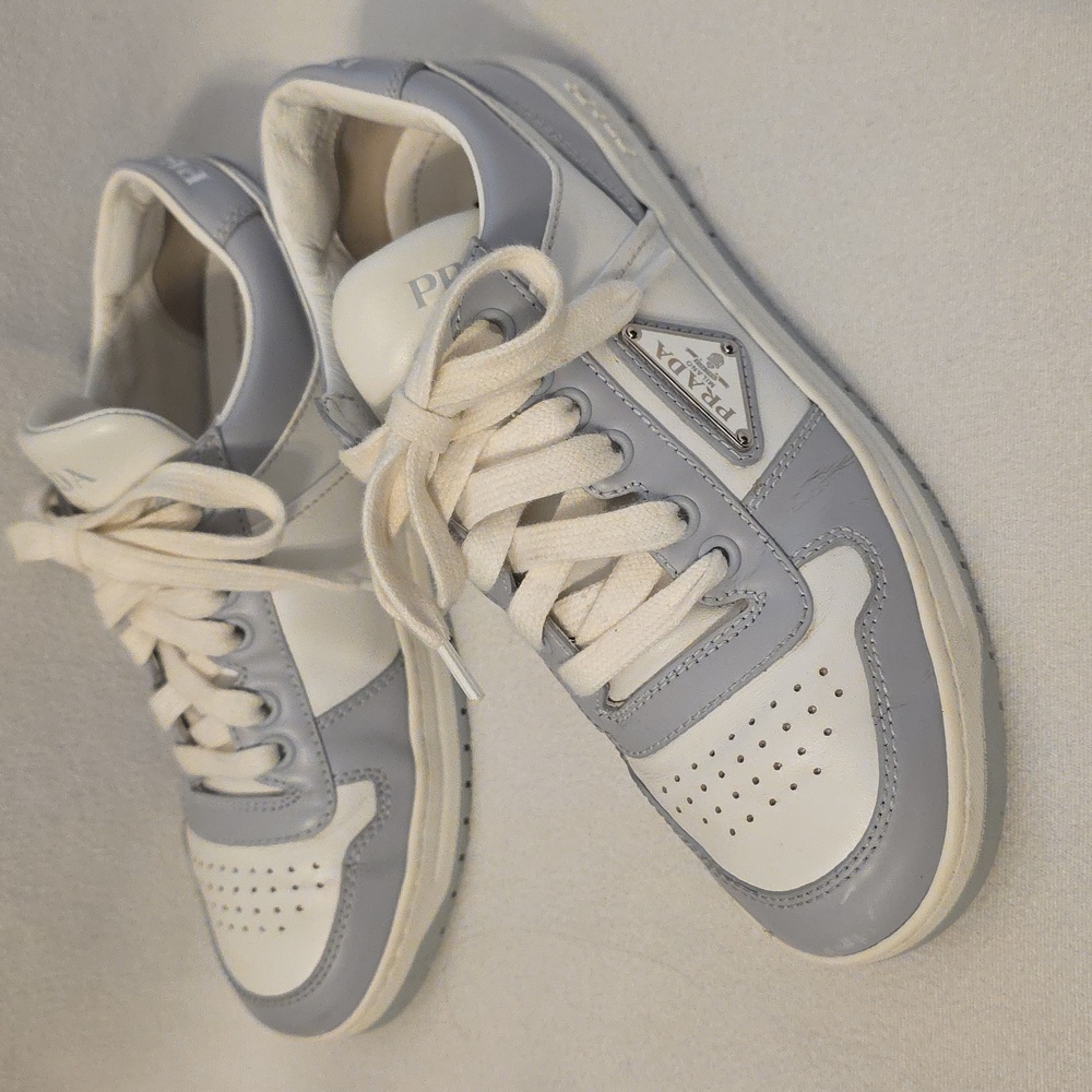 Prada White and Gray/Blue Sneakers Size 36 (6)